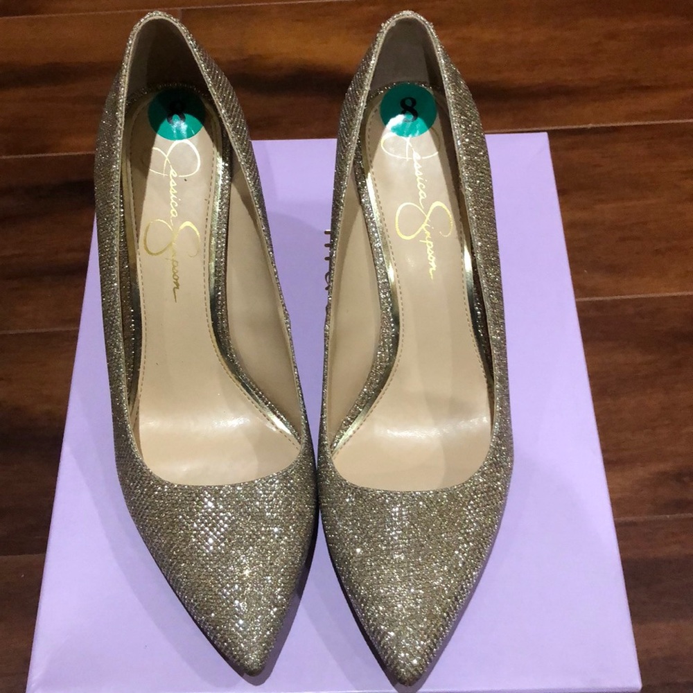 Jessica Simpson glitter pumps